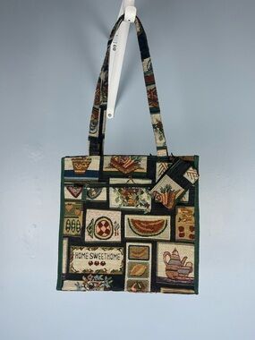 Vintage JADE tapestry tote grandma-core home sweet home